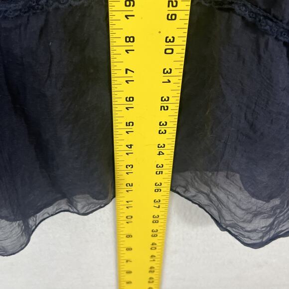 Nicole Dress Short Sleeve V-Neck Size Small Sheer Navy Blue Italy Lace Silk - Picture 8 of 9